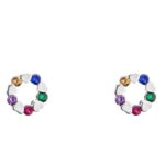 Brinco Redondo Corações e Zircônias