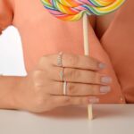 Anel Meia Aliança Prata 925 Zircônia Colorida