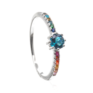 Solitário de Prata Turmalina Paraíba