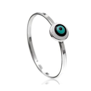 Anel de Prata com Olho Grego