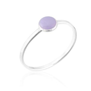 Anel de Prata Círculo Lilás