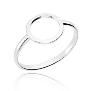 Anel de Prata Liso Círculo Vazado
