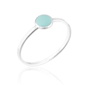 Anel de Prata Círculo Verde Claro