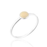 Anel de prata 925 redondo amarelo claro