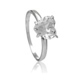 Solitário de Prata Zircônia Coração