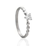 Anel de prata 925 coração zircônia