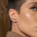 Brinco de prata 925 ear cuff rosa envelhecida 2,2 cm - Imagem 3