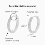 Brinco Prata 925 Argola Cravejada