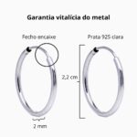 Brinco de prata argola lisa