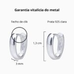 Brinco de Prata 925 Argola Oval Lisa