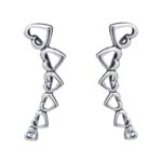 Brinco de Prata Ear Cuff Corações Vazados