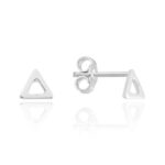 Brinco De Prata 925 Triângulo Vazado P