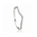 Anel de Prata Ondinha Zircônia Branca