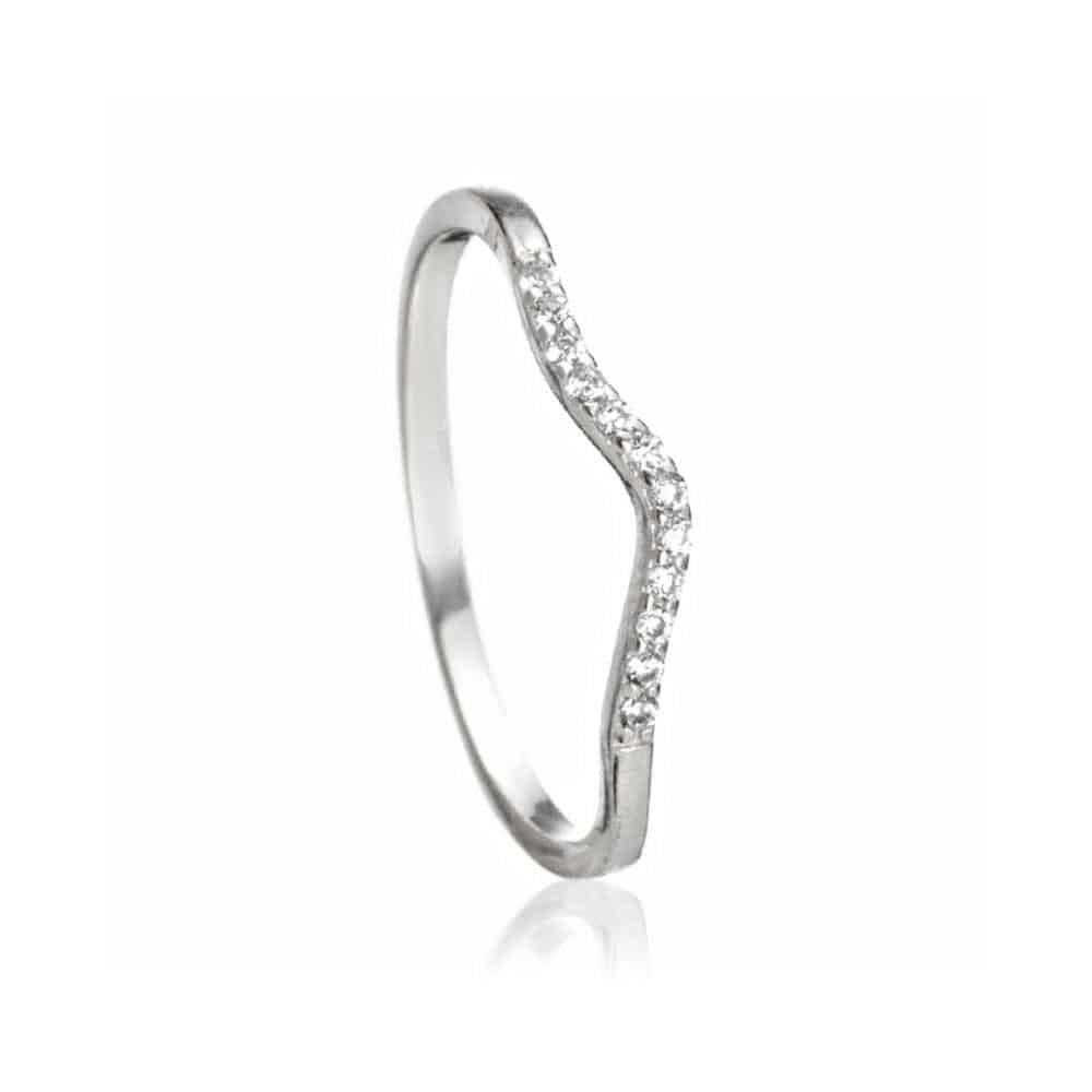 Anel-de-prata-ondinha-zircônias-cristais Anel de Prata Ondinha Zircônia Branca