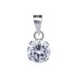 Pingente Prata Ponto de Luz Zircônia Redonda