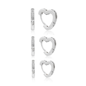 Trio de Argolas Coração
