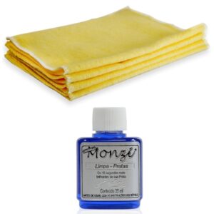 Kit Monzi e Flanela Mágica Limpa Prata