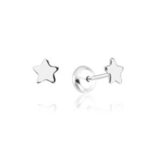 Brinco Tarraxa Baby Estrela Prata