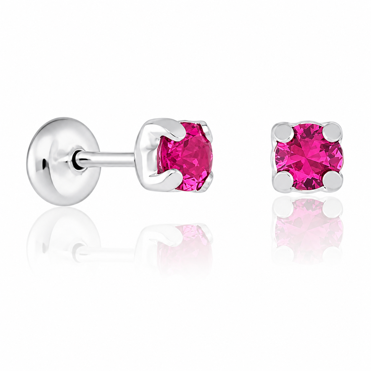 7712-Brinco-Prata-925-Tarraxa-Baby-Zircônia-Turmalina-rosa-3,5mm Brinco De Prata 925 Tarraxa Baby Com Zircônia Turmalina rosa 3,5 mm - Imagem 1
