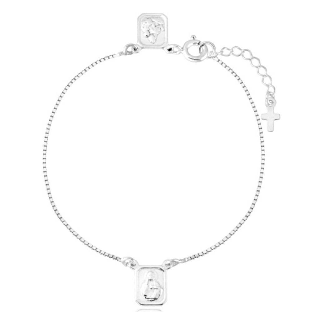 Pulseira de Prata Escapulário Tradicional