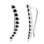 Brinco Ear Cuff Bolinhas Zircônias Preta