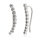 Brinco Prata Ear Cuff Bolinhas Zircônias