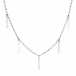 Choker de prata 925 com pingentes palito liso 40 cm