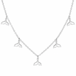 Choker de prata 925 pingentes rabo de baleia 40 cm