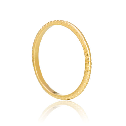 Anel Riscadinho Liso Banhado a Ouro 18K
