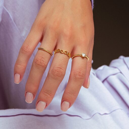 Anel Riscadinho Liso Banhado a Ouro 18K