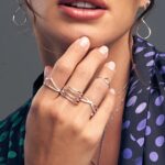 Anel de prata 925 design pontiagudo aro diamantado - Imagem 2