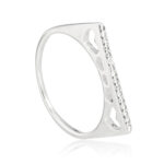 Anel de Prata Quadrado Cravejado