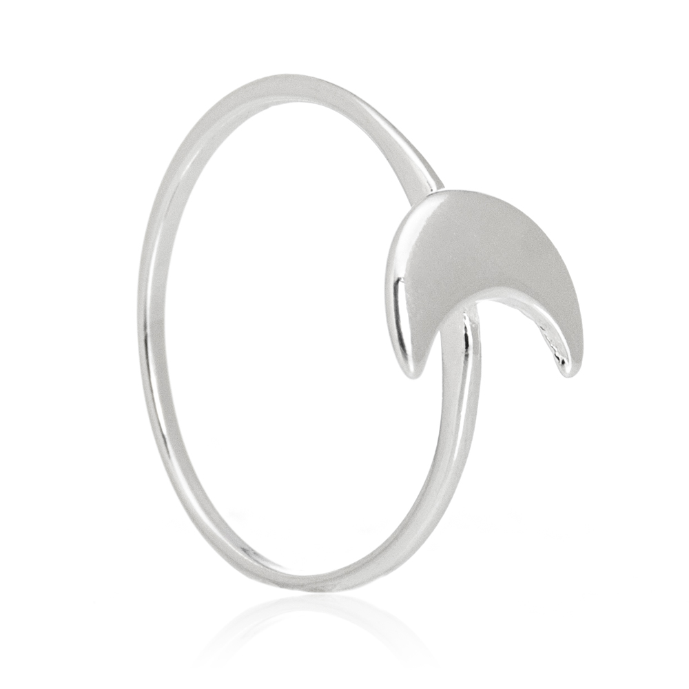 Anel de Prata Lua Crescente