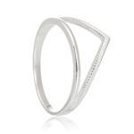 Anel de Prata Pontiagudo Diamantado