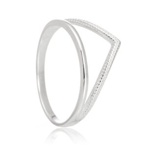 Anel de Prata Pontiagudo Diamantado