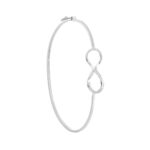 Bracelete de prata 925 oval liso infinito com fecho trava