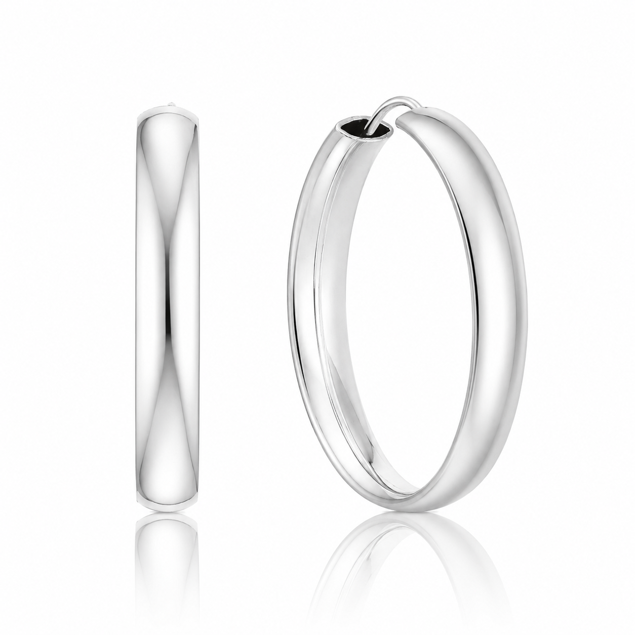 7997-Brinco-prata-925-argola-grossa-fio-meia-cana-lisa-3cm Brinco de prata 925 argola grossa fio meia cana lisa 3 cm - Imagem 1