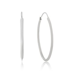 Argola de Prata Oval Pontiaguda