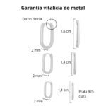 Trio de brincos de argola em prata 925 oval lisa - Imagem 3