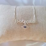 Colar de prata 925 proteção com olho grego 45 cm - Imagem 2