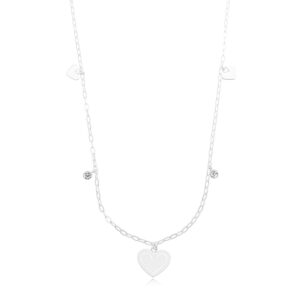 Colar de Prata Coração com Pingentes
