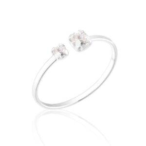 Anel de Prata Ajustável Zircônias