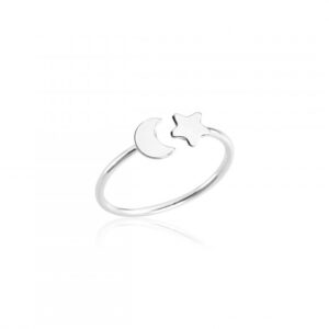 Anel de Falange Estrela e Lua