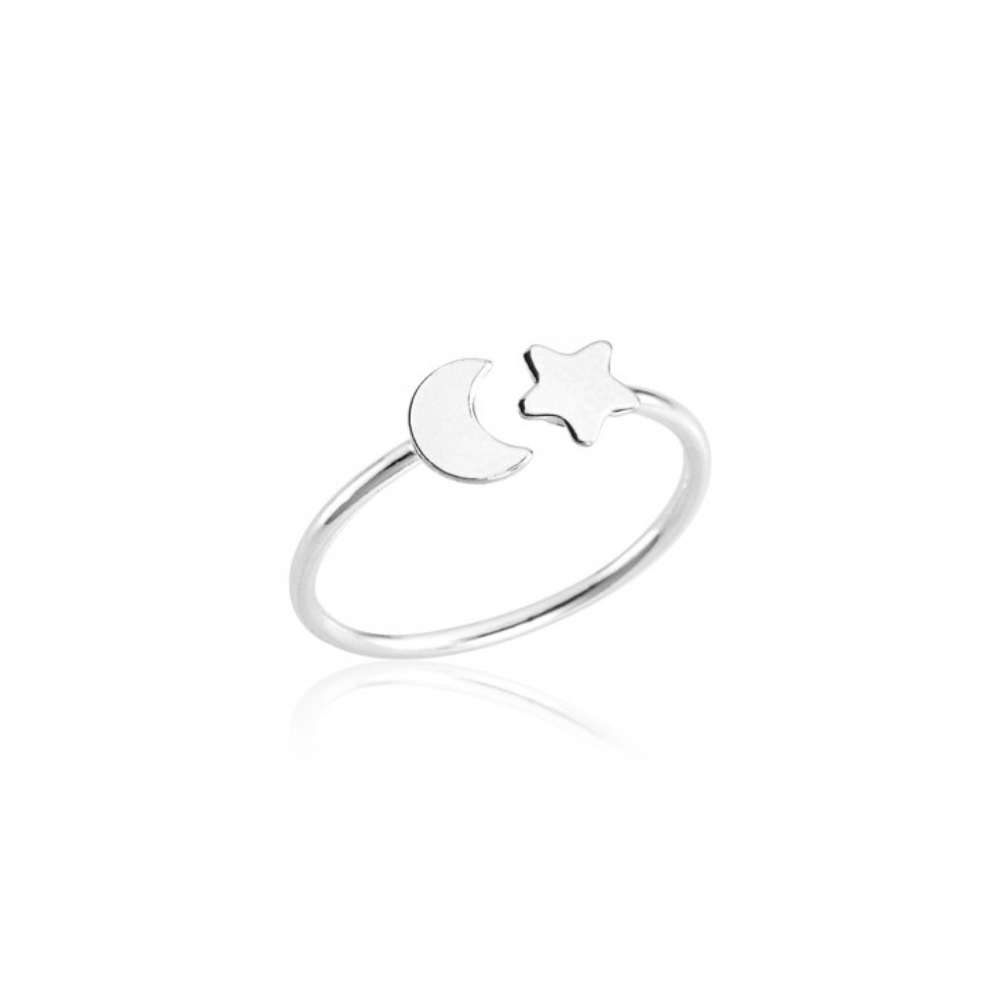 Anel de Falange Estrela e Lua