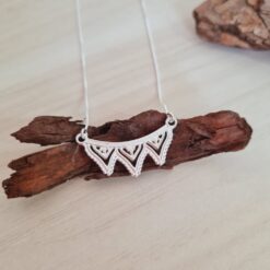 Colar de prata 925 veneziana boho tribal 45 cm