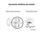 Brinco de prata 925 círculo abaulado 6,0 mm - Imagem 3