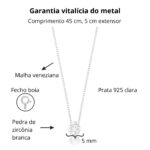 Colar de prata 925 ponto de luz 45 cm - Imagem 3