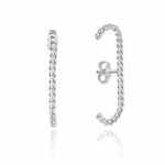 Brinco de prata 925 Ear Hook fio torcido com tarraxa 2,4 cm