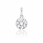 Pingente de prata 925 mini zircônia redonda cristal