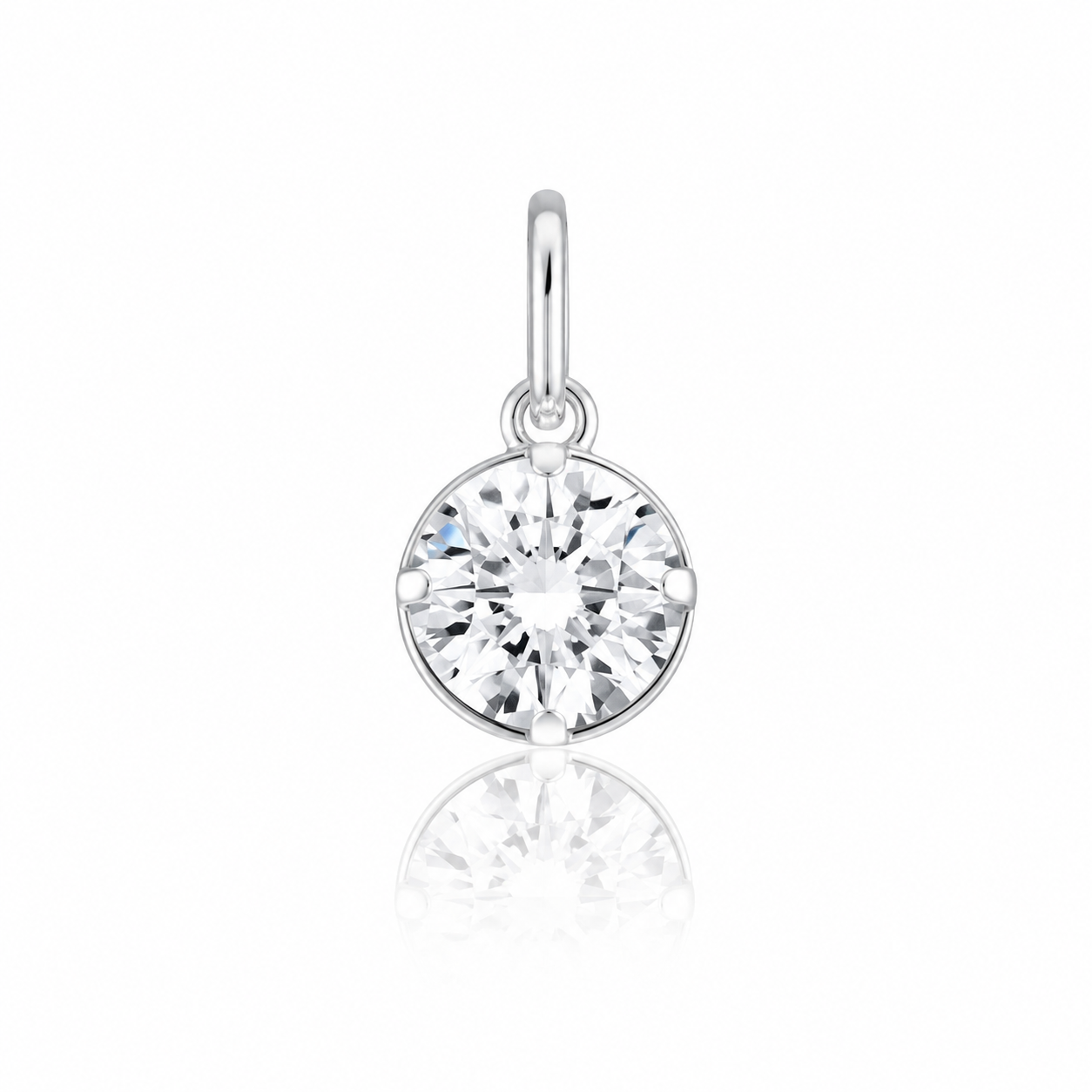 8530-Pingente-prata-925-mini-zircônia-redonda-cristal Pingente de prata 925 mini zircônia redonda cristal - Imagem 1